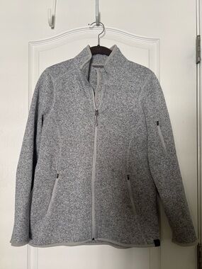 L.L. Bean Gray Full-Zip Women's Fleece Sweater Jacket, Medium